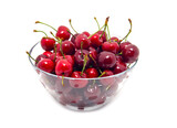 Fototapeta  - Sweet ripe cherry isolated on white background.