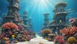 Whimsical Underwater Kingdom With Vibrant Coral R