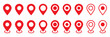 Maps pin. Red location map icon. Navigation gps sign.
