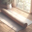 Embrace Tranquility with a Bamboo Yoga Mat in Your Comfortable Living Room