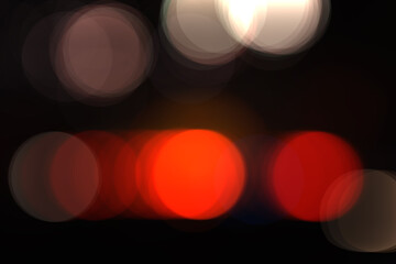 Wall Mural - Abstract city lights at night, blurred red and white bokeh lights.