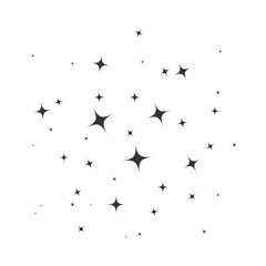 Stars on sky icon simple flat style isolated.
