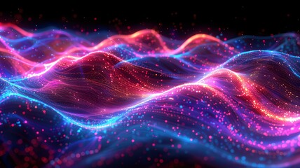 Wall Mural - AI generated illustration of an abstract background of glowing lights and particles