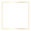 Golden square frame. Vector outline thin aesthetic geometric shine border for invitations design