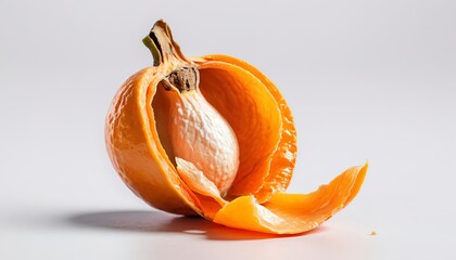 Wall Mural - Tangerine with opened peel isolated on white background