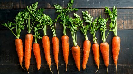 Wall Mural - Freshly harvested carrots