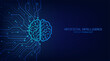 © S and V Design - Brain circuit on circuit motherboards, Artificial intelligence abstract background.Technology concept design, Machine learning and generate by chip, Vector illustration for banner and web template.