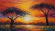 A tranquil African landscape. Abstract art.