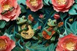 Frogs with Guitars Paper Art