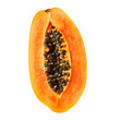 ripe sliced papaya isolated on transparent background Generative Ai.
