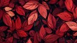 Red leaves background, Top view, Illustration