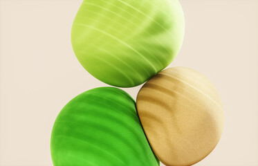 Poster - Abstract beauty fashion geometric sphere with natural summer light background. 3d rendering.
