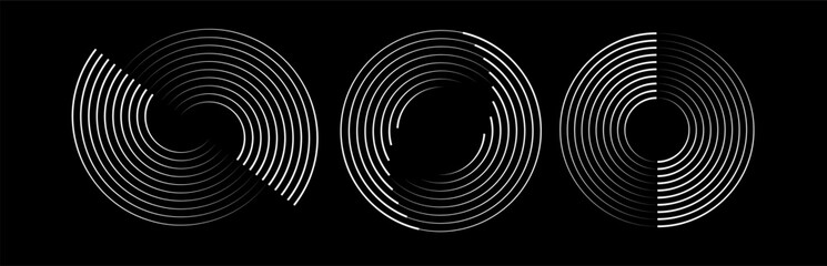 Wall Mural - speed lines in circle form. radial speed lines in circle form. black thick halftone dotted speed lin