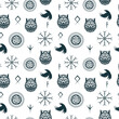 Gothic seamless pattern with Viking symbols and runes. Vector illustration for wallpaper, textile, wrapping and covers.