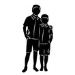 boys, brothers silhouette on white background vector
