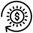 dollar transfer icon, simple vector design