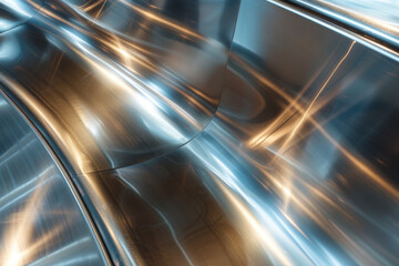 Wall Mural - a metallic surface with a smooth sheen, such as brushed aluminum or polished chrome - generative ai