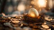 Investing in a golden egg symbolizes accumulating money and making profitable investments.