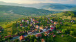 Aerial view of Romanian town