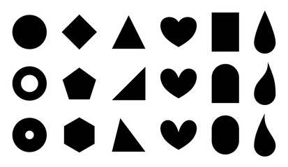 Poster - collection of basic shapes – set of simple geometric figures isolated on a white background