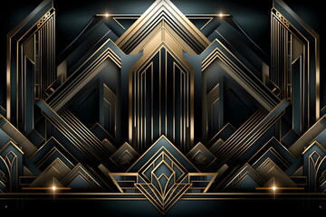 black and gold art deco background