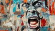 © Антон Сальников - Intimidation or aggressive pressure with art collage of a screaming man.