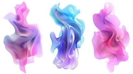 Poster - The middle of a blurry background of holographic abstracts. Modern 3d chameleon background Y2K aura shape gradient texture. Modern 3d chameleon background Y2K aura shape gradient texture. Soft