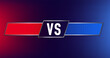 Versus VS scoreboard letters fight dark red and blue contestant in realistic style design with halftone. Sport battle template, team concept. Vector illustration