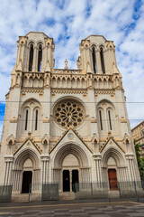 Wall Mural - Basilica of Notre-Dame de Nice on the Avenue Jean Medecin in the center of Nice, France