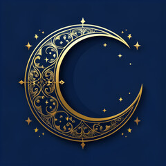 Wall Mural - Ramadan Kareem background with crescent moon and stars. Vector illustration.