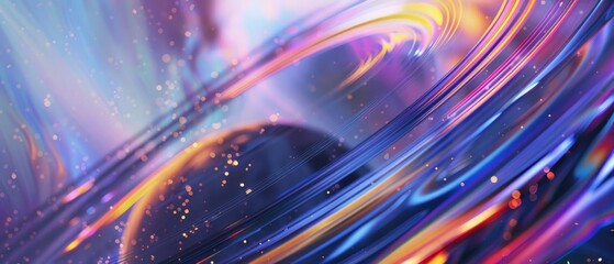 Wall Mural - space science wallpaper, astronomy background backdrop.Extraterrestrial planet with a majestic ring and ethereal. Astronomical abstract illustration of planet with rings. Generative ai