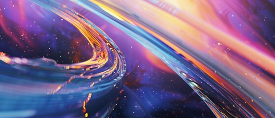 Wall Mural - space science wallpaper, astronomy background backdrop.Extraterrestrial planet with a majestic ring and ethereal. Astronomical abstract illustration of planet with rings. Generative ai
