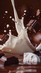 Wall Mural - chocolate in milk product advert cover 