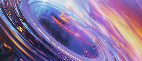 Wall Mural - space science wallpaper, astronomy background backdrop.Extraterrestrial planet with a majestic ring and ethereal. Astronomical abstract illustration of planet with rings. Generative ai