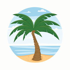 Wall Mural - palm tree on the beach