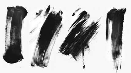 Black and white makeup brush strokes on white background.