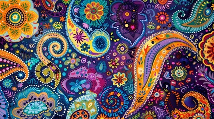 Aufkleber - pattern with paisley