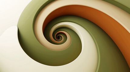 Sticker - Earth-toned 3D spiral, natural colors twist against white background.