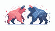 Stock market bulls and bears battle metaphor