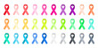 Colors of awareness cause ribbons