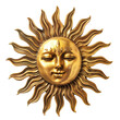 © Bisams - Golden metallic sun with face, isolated vintage luxury bohemian decorative star ornament