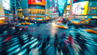 Bustling city intersection captured in ultra-high definition, showcasing urban life