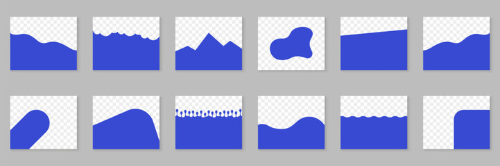 Wall Mural - divider shape for website top section. design element collection for web page bottom set. separator 
