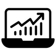 laptop increase chart icon, simple vector design