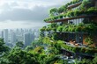 A modern ecological city with a developed infrastructure. Future eco-city