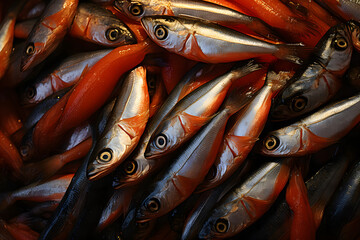 Wall Mural - Anchovies on a fresh fish market