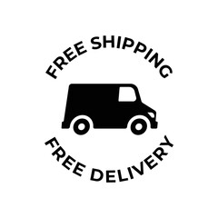 Wall Mural - Free shipping vector sticker design. Shipping fast. Free delivery service badge.