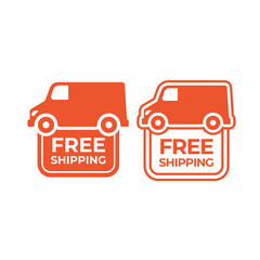 Wall Mural - Free shipping vector sticker design. Shipping fast. Free delivery service badge.