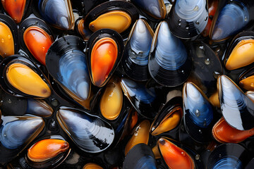 Wall Mural - Mussels on a fresh fish market
