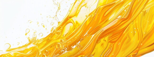 Wall Mural - Yellow abstract background, liquid waves